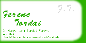ferenc tordai business card